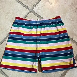Finding Foxtale Girls 12 Rainbow Stripe Shorts Elastic Waist Button Detail